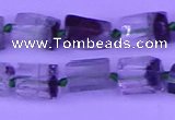 CNG7650 15.5 inches 5*7mm - 8*10mm nuggets green phantom quartz beads