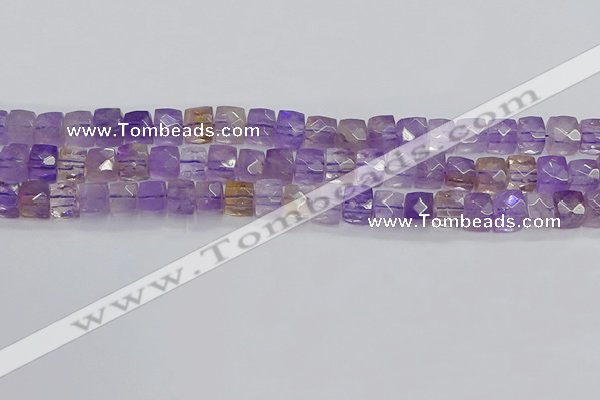 CNG7658 15.5 inches 8*8mm faceted nuggets ametrine beads