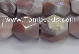 CNG7660 12*16mm - 13*18mm faceted nuggets pink botswana agate beads