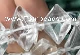 CNG7700 13*20mm - 15*25mm faceted freeform white crystal beads