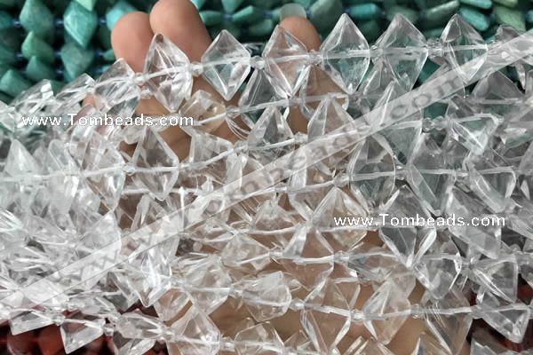 CNG7700 13*20mm - 15*25mm faceted freeform white crystal beads