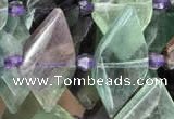 CNG7705 15.5 inches 13*20mm - 15*25mm faceted freeform fluorite beads