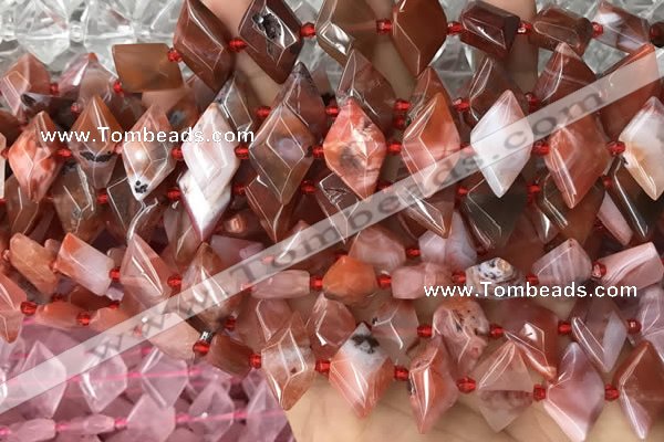 CNG7712 15.5 inches 13*20mm - 15*25mm faceted freeform red agate beads