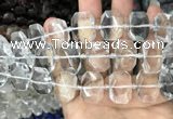 CNG7750 13*18mm - 15*25mm faceted freeform white crystal beads