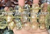 CNG7752 13*18mm - 15*25mm faceted freeform lemon quartz beads