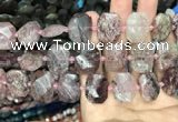 CNG7757 13*18mm - 15*25mm faceted freeform strawberry quartz beads