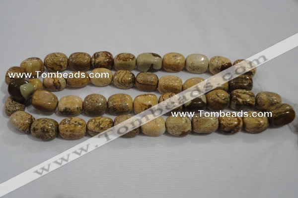 CNG776 15.5 inches 13*18mm nuggets picture jasper beads wholesale