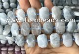 CNG7762 13*18mm - 15*25mm faceted freeform aquamarine beads