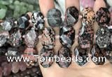 CNG7772 13*18mm - 15*25mm faceted freeform red snowflake obsidian beads