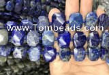 CNG7775 13*18mm - 15*25mm faceted freeform lapis lazuli beads