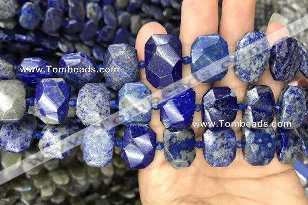 CNG7775 13*18mm - 15*25mm faceted freeform lapis lazuli beads