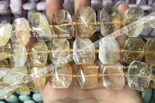 CNG7778 15.5 inches 13*18mm - 15*25mm faceted freeform citrine beads