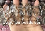 CNG7779 13*18mm - 15*25mm faceted freeform smoky quartz beads