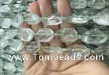 CNG7803 13*18mm - 18*25mm faceted freeform green quartz beads