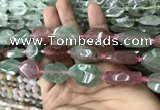 CNG7807 13*18mm - 18*25mm faceted freeform mixed strawberry quartz beads