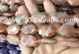 CNG7810 13*18mm - 18*25mm faceted freeform orange moonstone beads