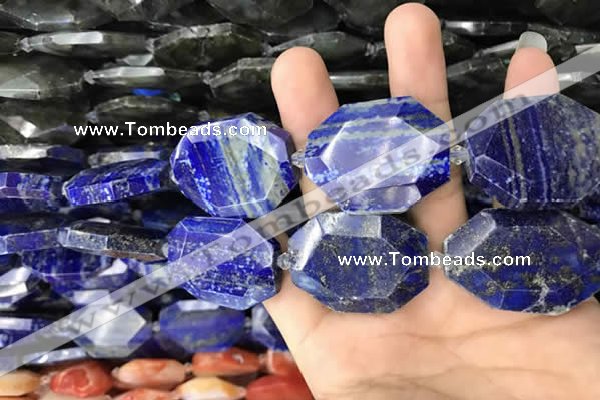 CNG7836 22*30mm - 28*35mm faceted freeform lapis lazuli beads