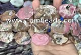 CNG7838 22*30mm - 25*35mm faceted freeform rhodochrosite beads