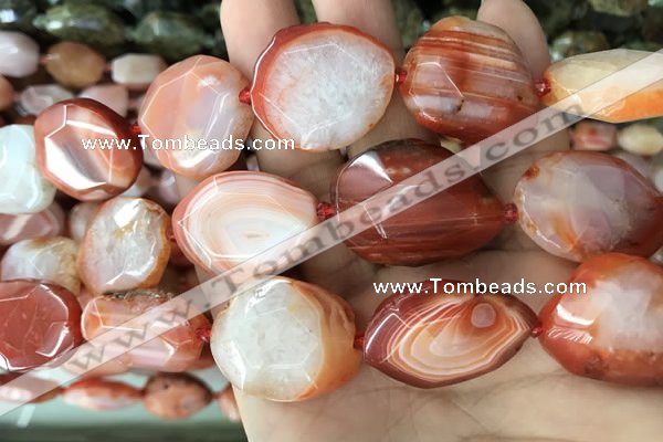 CNG7840 20*25mm - 25*30mm faceted freeform red agate beads