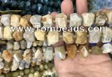CNG7844 12*16mm - 15*20mm faceted nuggets fossil coral beads
