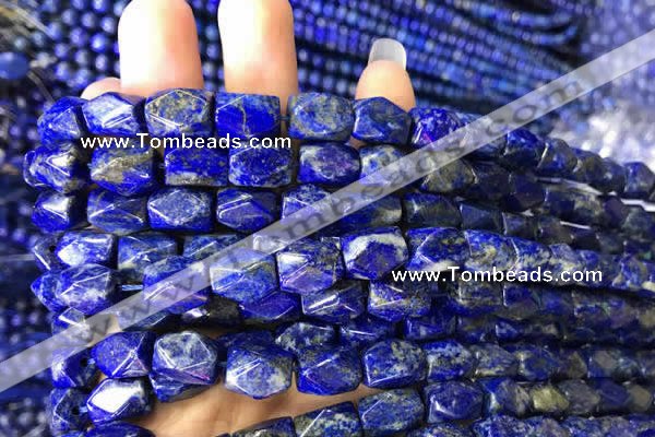 CNG7846 15.5 inches 8*12mm faceted nuggets lapis lazuli beads