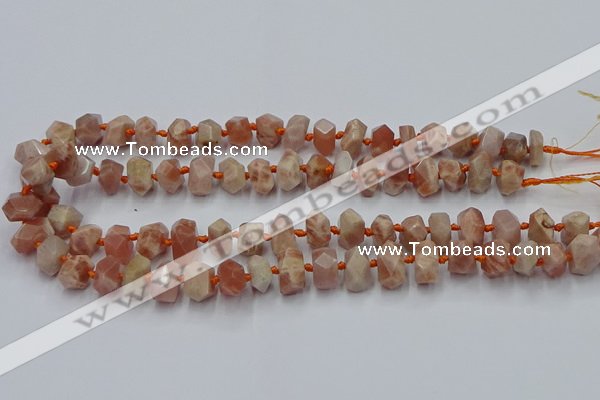 CNG7853 15.5 inches 6*10mm - 8*12mm faceted nuggets sunstone beads