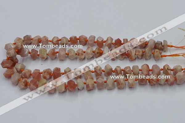 CNG7853 15.5 inches 6*10mm - 8*12mm faceted nuggets sunstone beads