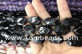 CNG7869 13*18mm - 18*25mm faceted freeform black tourmaline beads