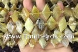 CNG7876 13*20mm - 15*25mm faceted freeform yellow opal beads