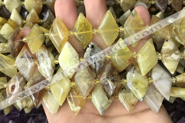 CNG7876 13*20mm - 15*25mm faceted freeform yellow opal beads