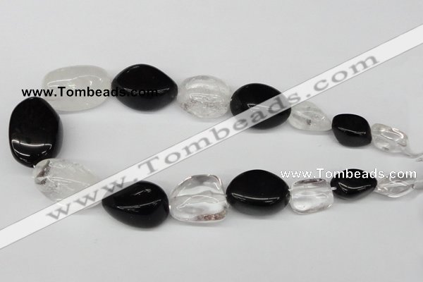 CNG79 15.5 inches 10*20mm - 20*30mm nuggets crystal & agate beads