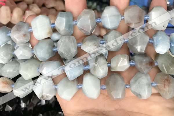 CNG7901 15.5 inches 12*16mm - 15*20mm faceted nuggets aquamarine beads