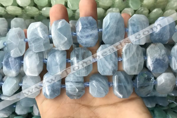 CNG7904 13*18mm - 15*25mm faceted freeform aquamarine beads