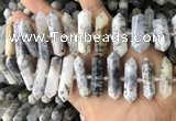 CNG7907 10*25mm - 12*45mm faceted nuggets white opal graduated beads