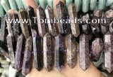 CNG7928 15.5 inches 10*25mm - 12*45mm faceted nuggets charoite beads