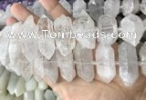 CNG7940 15*30mm - 17*30mm faceted nuggets white crystal beads