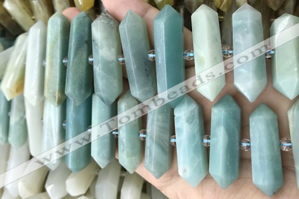 CNG7943 10*22mm - 12*45mm faceted nuggets amazonite beads