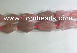 CNG7951 15.5 inches 15*25mm - 20*40mm nuggets rose quartz beads