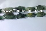 CNG7954 15.5 inches 15*25mm - 20*40mm nuggets green rutilated quartz beads