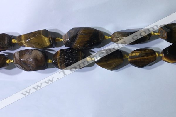 CNG7963 15.5 inches 15*25mm - 20*40mm nuggets yellow tiger eye beads