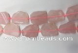 CNG7971 25*30mm - 35*45mm freeform rose quartz slab beads