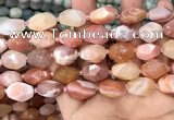 CNG7994 12*16mm - 13*18mm faceted nuggets pink Botswana agate beads