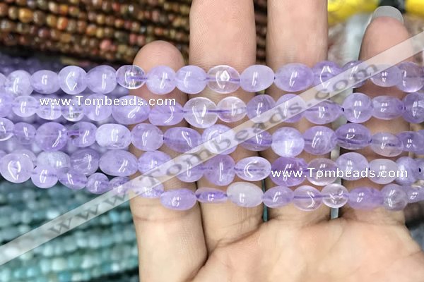 CNG8002 15.5 inches 6*8mm nuggets light lavender amethyst beads