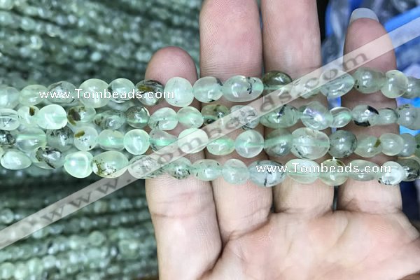 CNG8008 15.5 inches 6*8mm nuggets green rutilated quartz beads