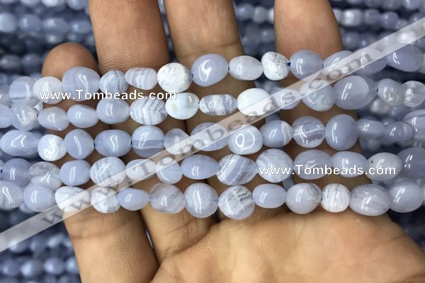 CNG8015 15.5 inches 6*8mm nuggets blue lace agate beads