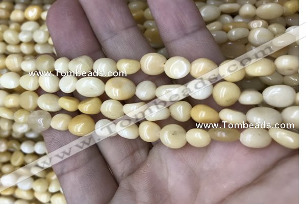 CNG8021 15.5 inches 6*8mm nuggets yellow jade beads wholesale