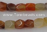 CNG803 15.5 inches 9*12mm faceted nuggets agate gemstone beads