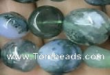 CNG8039 15.5 inches 8*10mm nuggets moss agate beads wholesale