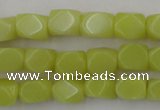 CNG805 15.5 inches 8*12mm faceted nuggets lemon jade beads