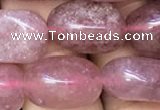 CNG8062 15.5 inches 8*10mm - 10*14mmm nuggets strawberry quartz beads